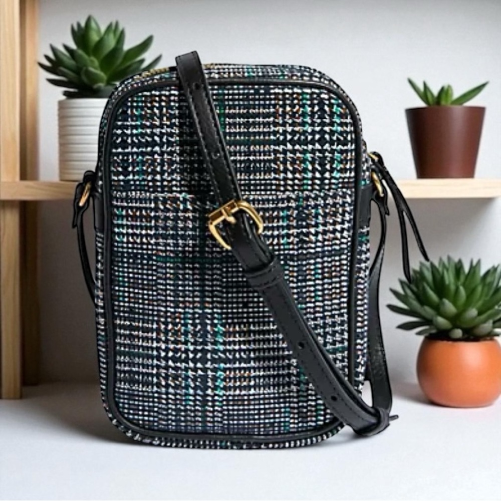American Leather Co. Leather Crossbody Bag Plaid